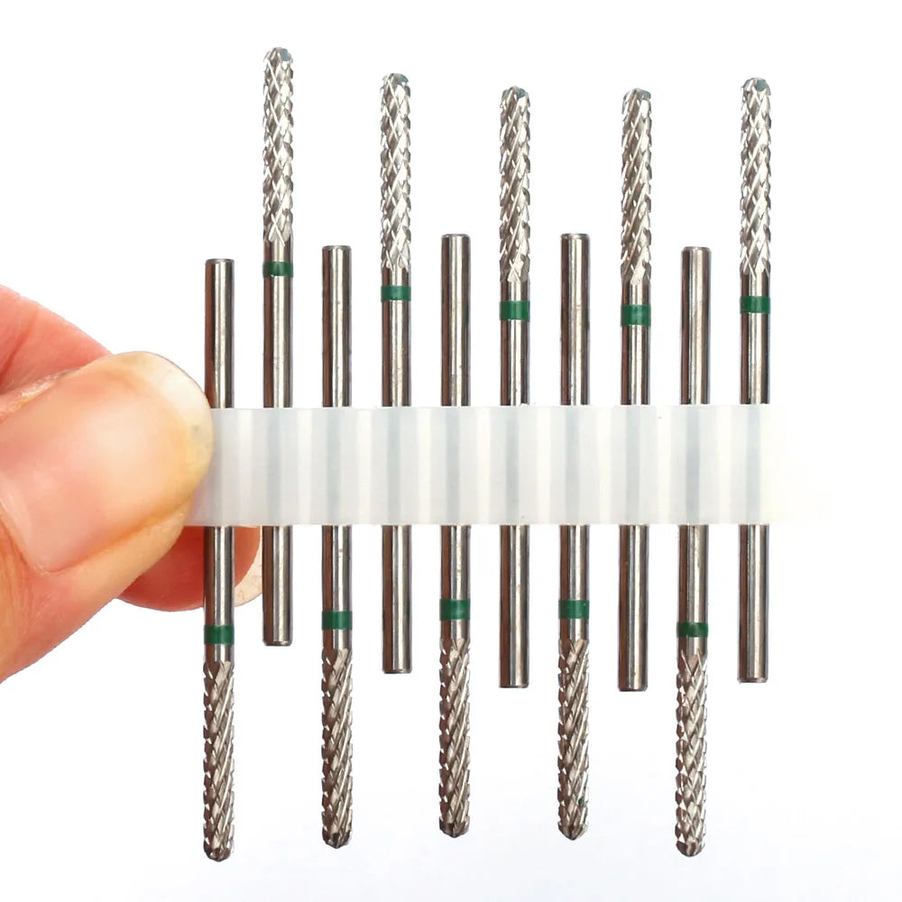 10pc Carbide Manicure Drills Nail Drill Bits Set Milling Cutters Kits Gel Polish Remover Files Electric Burr Tools Accesstries