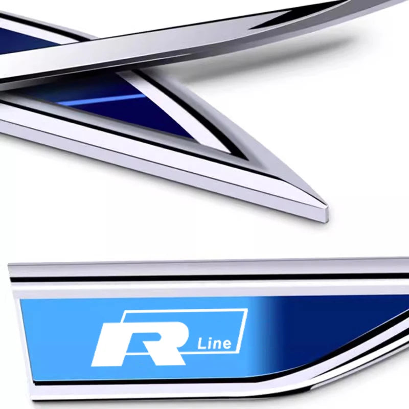 Car Ashtray 3D Metal Car Leaf Board Side Sticker Auto Door Label Body Decorative Blade Decals For Volkswagen VW RLine R T5 ID3 T