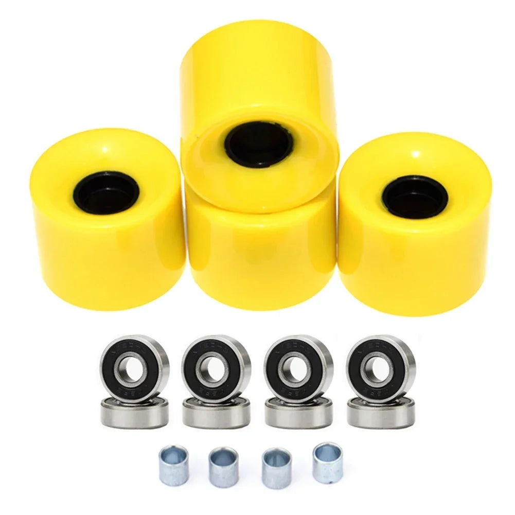 60x45mm 4Pcs Skateboard Wheels 78A PU with ABEC9 Bearings and Spacers Set for Longboards Cruisers and Street Skateboards