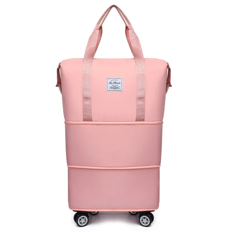 College student travel bag Large capacity business trip expandable universal wheel luggage bag Oxford cloth storage bag