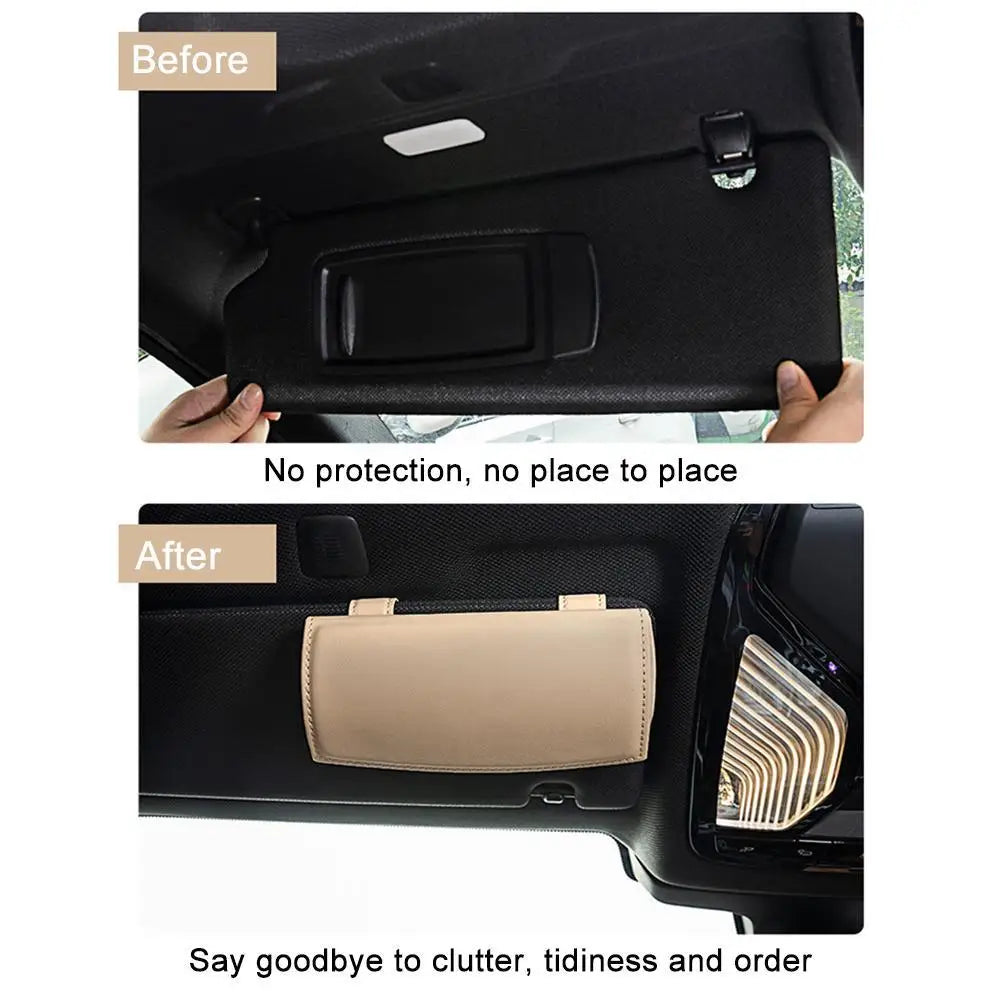 Car Sunglasses Holder Sun Visor Auto Eyeglasses Organizer Box Vehicle Visor Accessories Glasses Case For Woman Man