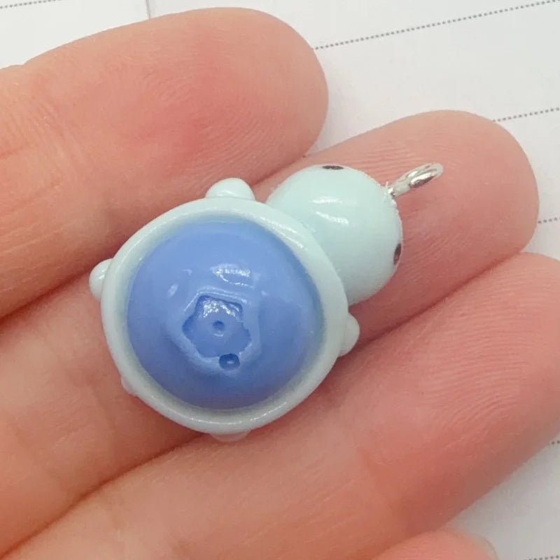 10pcs resin creative fruit turtle animal jewelry pendant DIY earrings keychain accessories