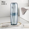2/4 Cup Toothbrush Storage Box Portable Mouthwash Cup Toothpaste Holder Toiletry Travel Supplies Compact Bathroom Organizer