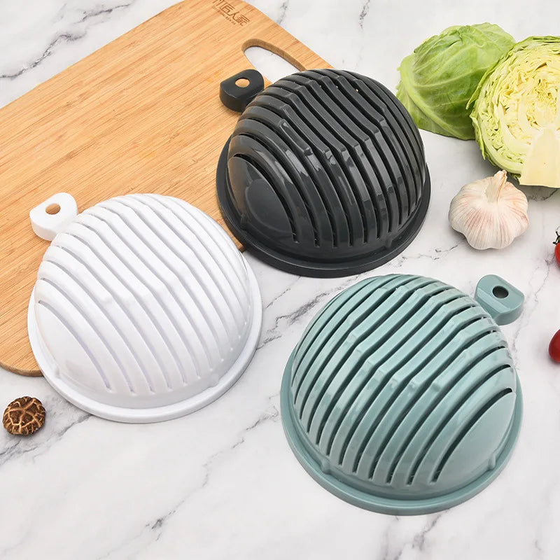Vegetable Salad Cutter Cutting Bowl Slices Fruit, Kitchen Tools, Accessories Gadgets Kitchen Items