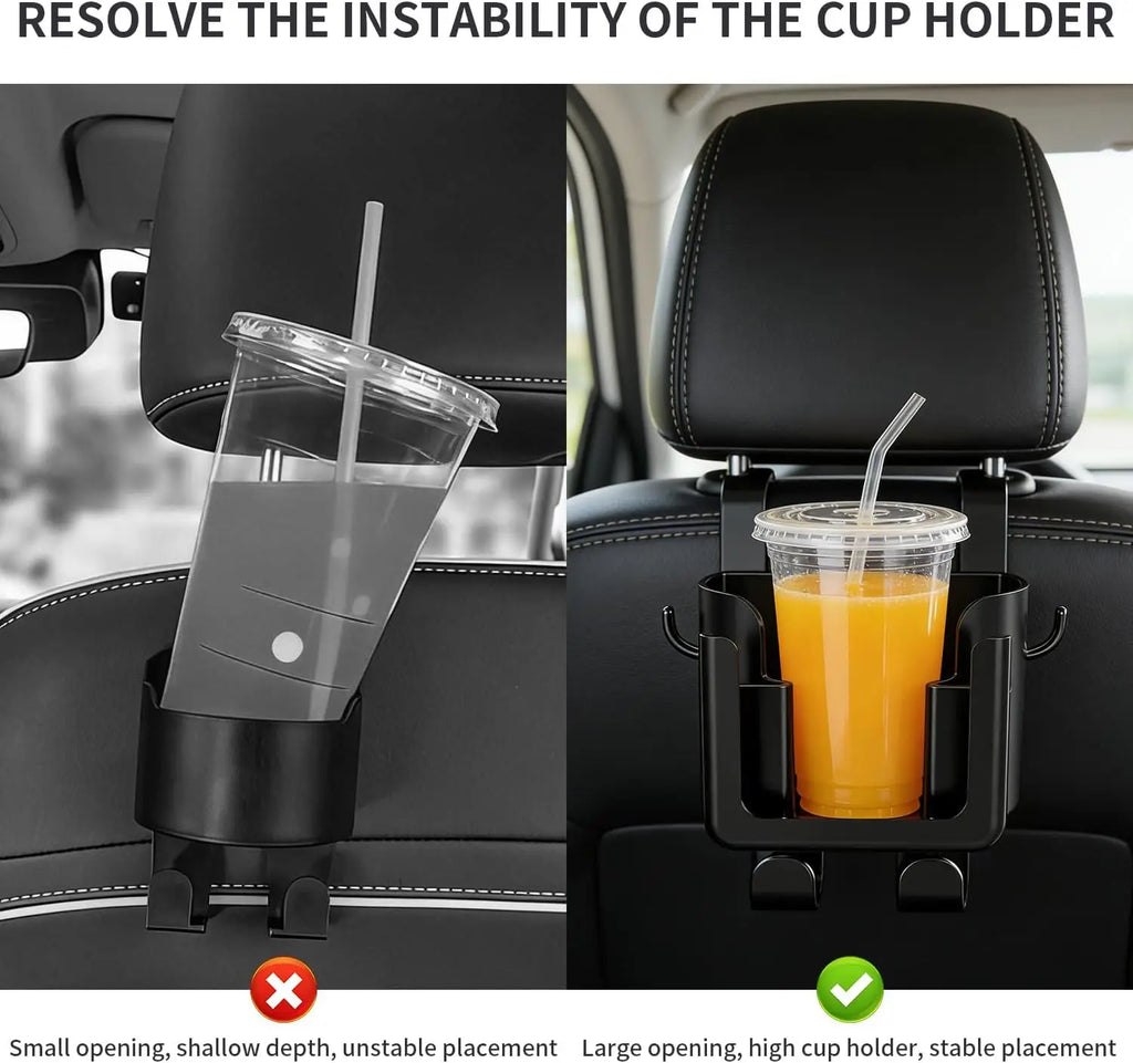 Car Seat Backrest Storage Rack with Cup Holder, Phone Holder, and Hooks, Saving Space, Automotive Parts