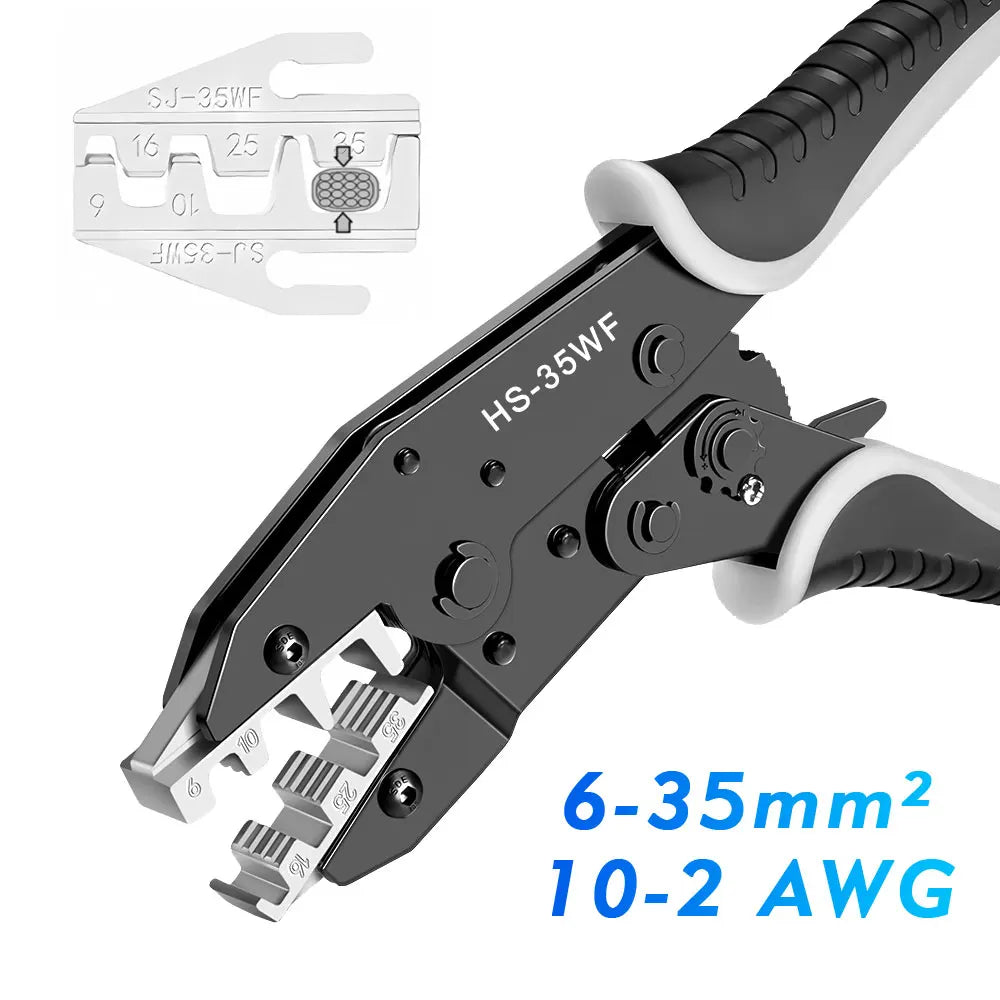Hs-35wf 10 15 25 35mm 7-2awg Mini Crimp Pliers Multi Hand Tools Large Size Tube Bootlace Terminals Crimping Alicate 9 Inch
