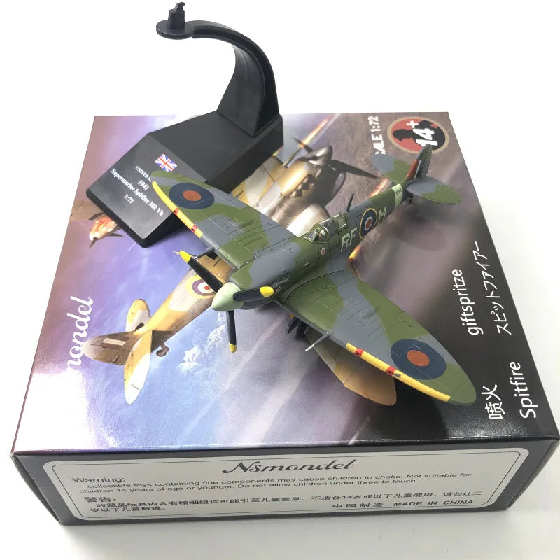 1:72 Scale NSModel World War II Spitfire Fighter Simulation Alloy Fighter Aircraft Model Finished Product Collectible Toy