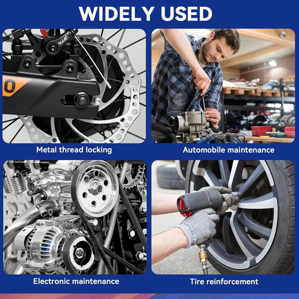 Medium strength blue screw glue, anti-vibration, high temperature and low temperature to prevent loosening and corrosion.
