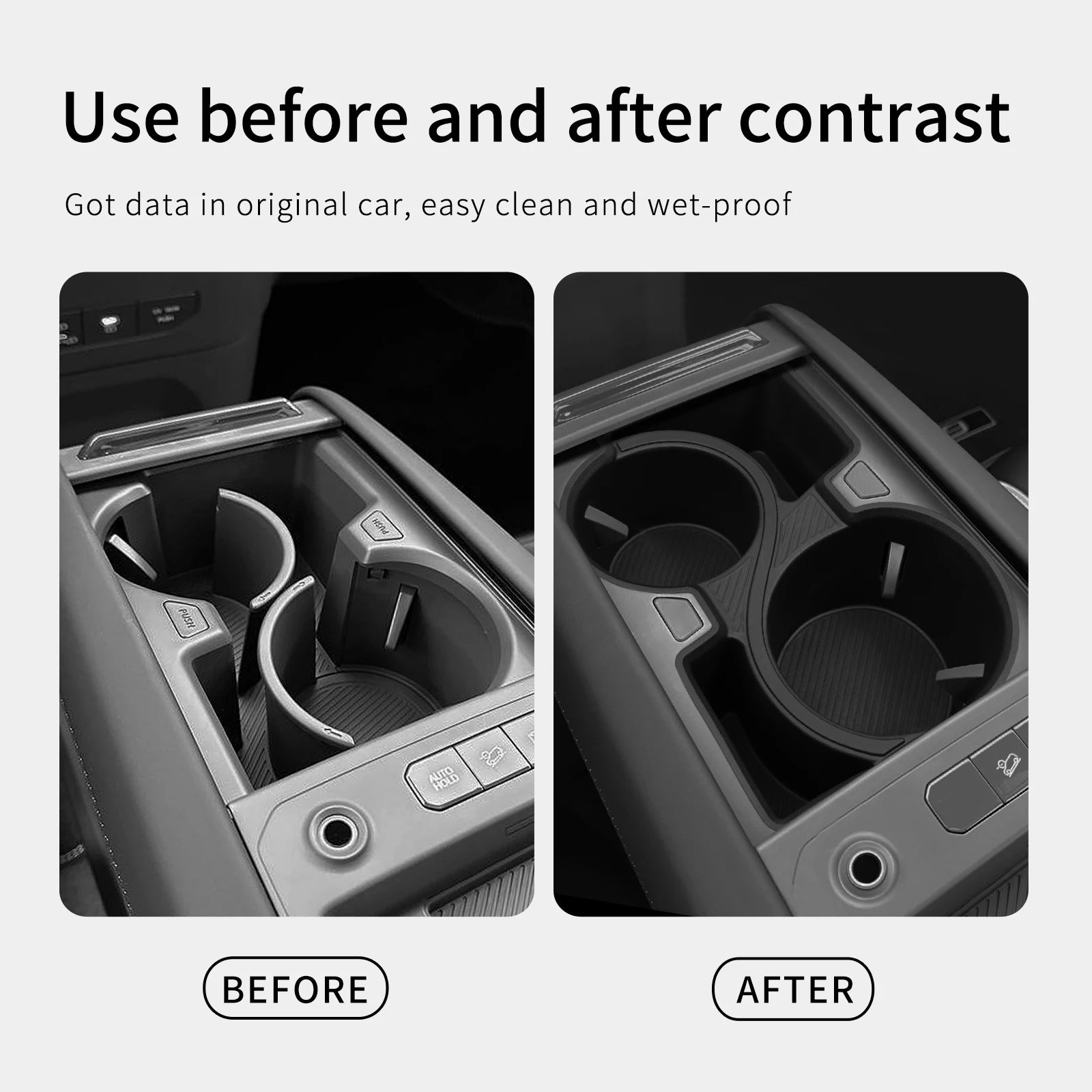 LUCKEASY for Kia EV9 2024-2025 Central Console Water Cup Holder Car Interior Accessories Drinks Holder Storage Case Only Fit LHD