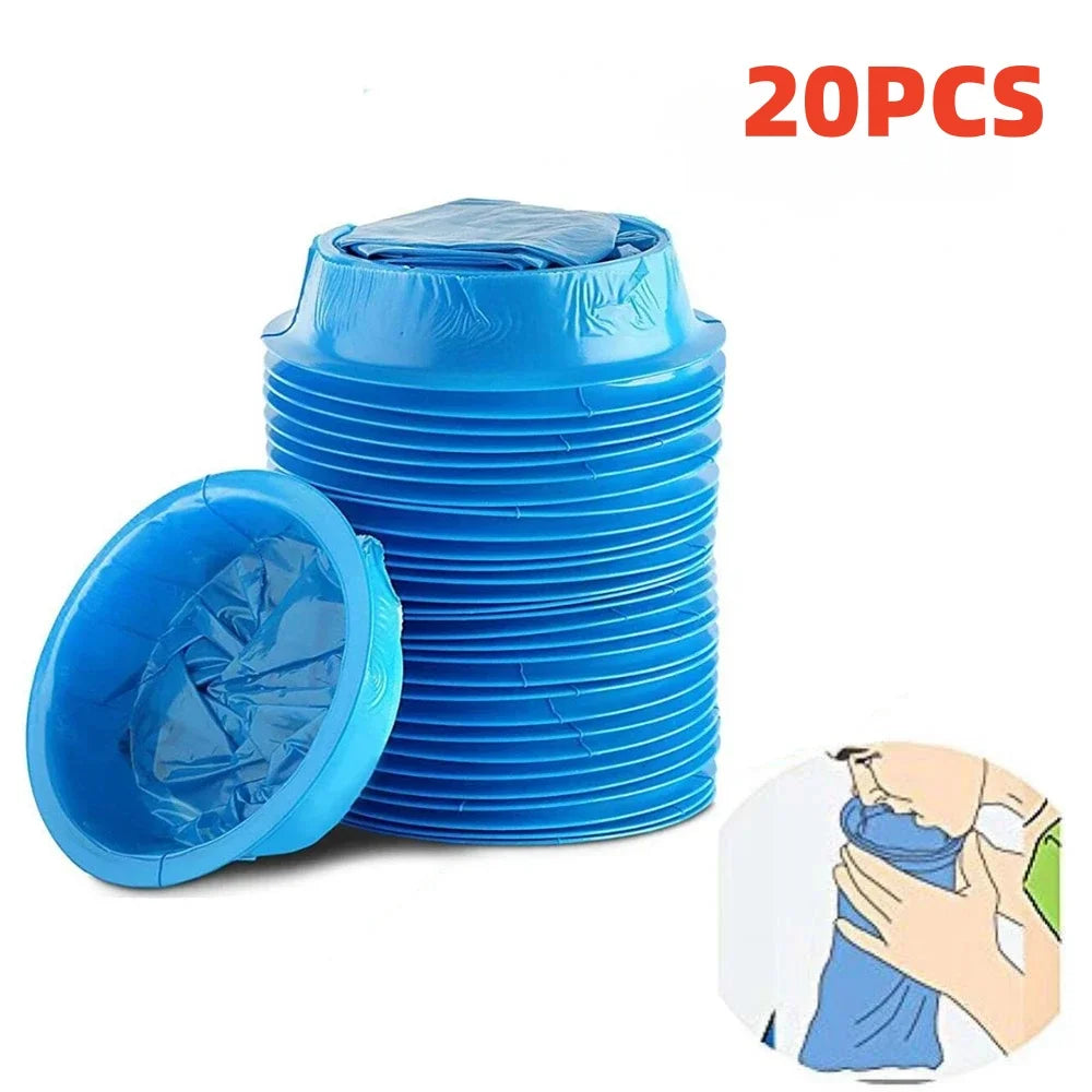 Disposable Vomit Bags 1000ml, 5/10/20 Pack Travel Motion Sickness Nausea Cleaning Bag, HDPE PE Eco-Friendly Plastic Car