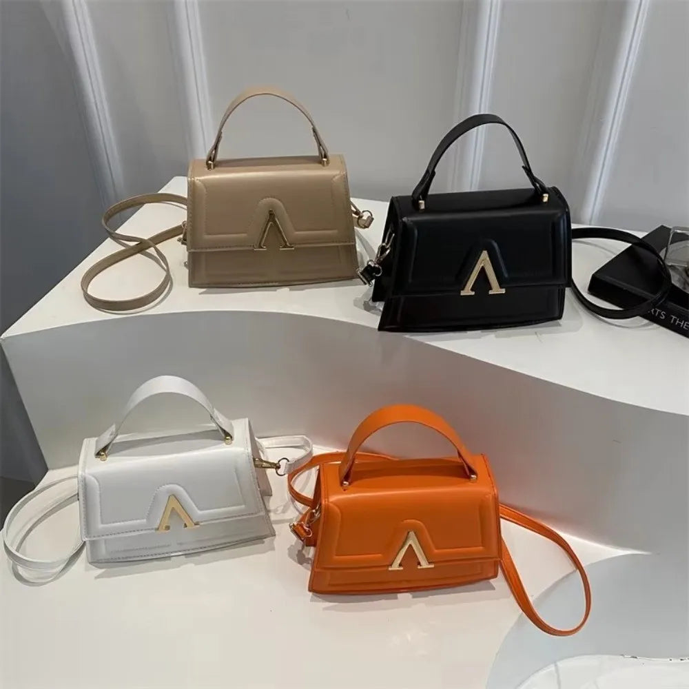 Casual Retro Shoulder Bag Candy Color Street Trend Crossbody Bag PU Material Large Capacity Ladies Handbag