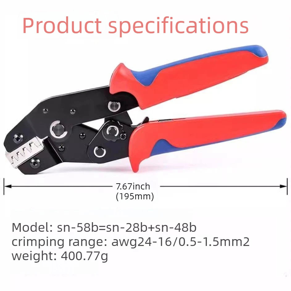 Ratcheting Crimping Tool Set SN 58B for Dupont JST MOLEX Open Barrel Terminals Wire Crimper Pins Connector Pliers Tools