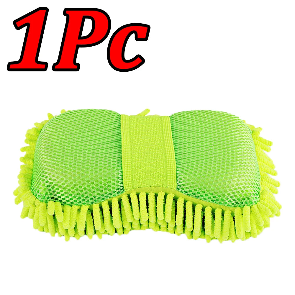 1-4Pcs Chenier Car Wash Sponge Car Gloves Automatic Washing Towel Gloves Ultra-fine Fiber Care Washing Brush Pad Cleaning Tool