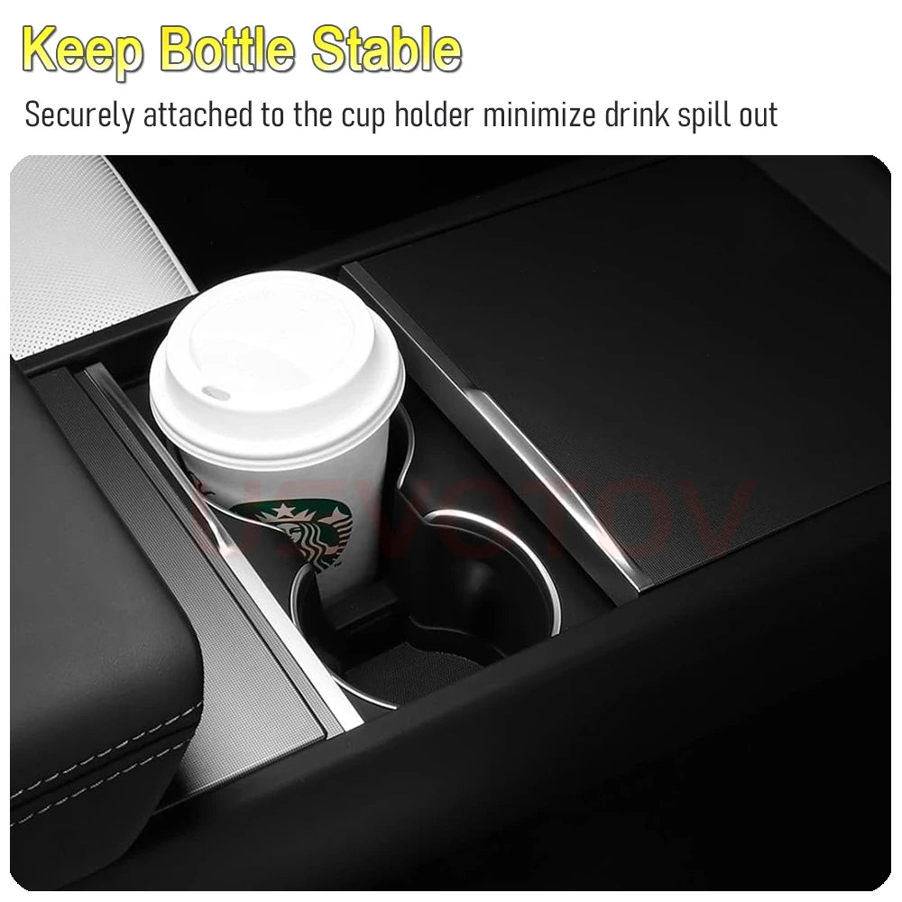 USVOTOV For Tesla Model Y Juniper Model 3 2025 2026 Cup Holder Coaster Insert Mats Center Console Organizer Interior Accessories