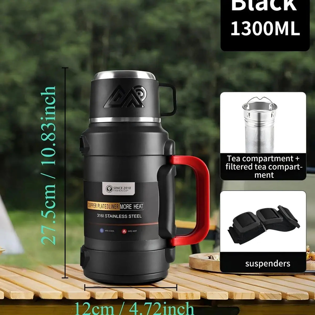 1 PC Large thermos -1.7L/2.0L/2.5L stainless steel thermos, suitable for travel, camping -2.5 liters super large vacuum insulati