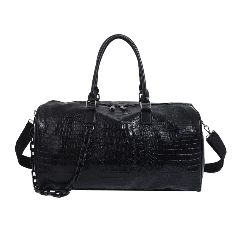Solid PU Lightweight Large Capacity Women's Travel Bags Fashionable Sweet Fitness Handbag Short Distance Shoulder Luggage Bag