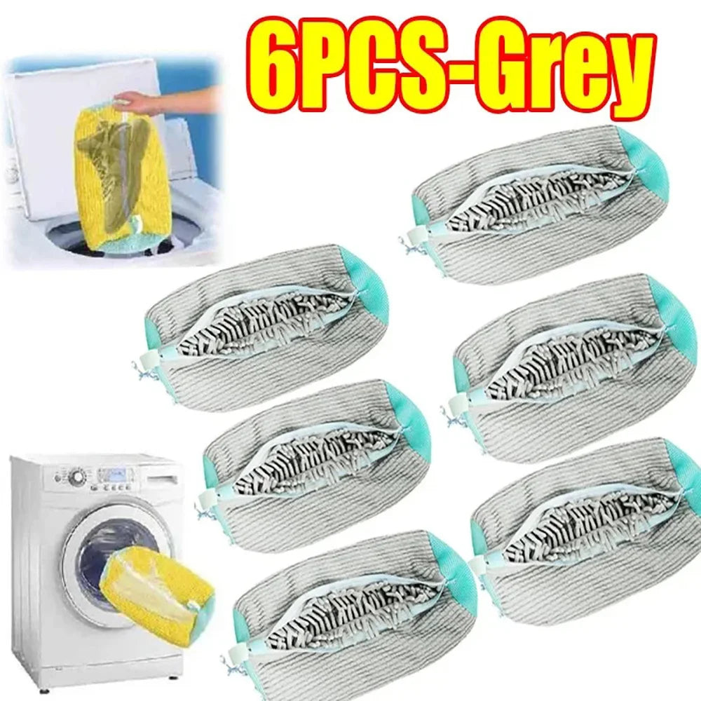 1-6PCS Washing Shoes Bag Cotton Laundry Fluffy Fibers Easily Remove Dirt Washing Bags Anti-Deformation Shoes Clothes Organizer