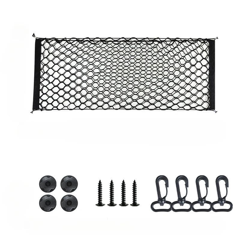 Car Mesh Elastic Nylon Rear Back Cargo Trunk Storage Organizer Double Layer Luggage Net Auto Back Rear Mesh Seat Car Accessories