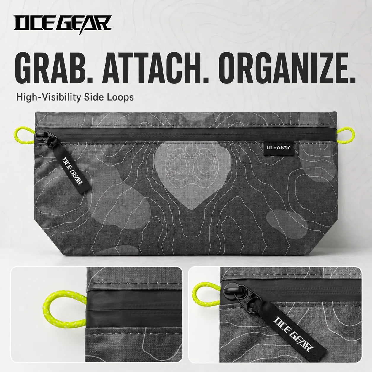 OCE GEAR Tyvek Ultralight Outdoor Organizer Pouch Water Resistant Zipper Storage Bag for Hiking Camping Travel EDC Gear 3 Sizes