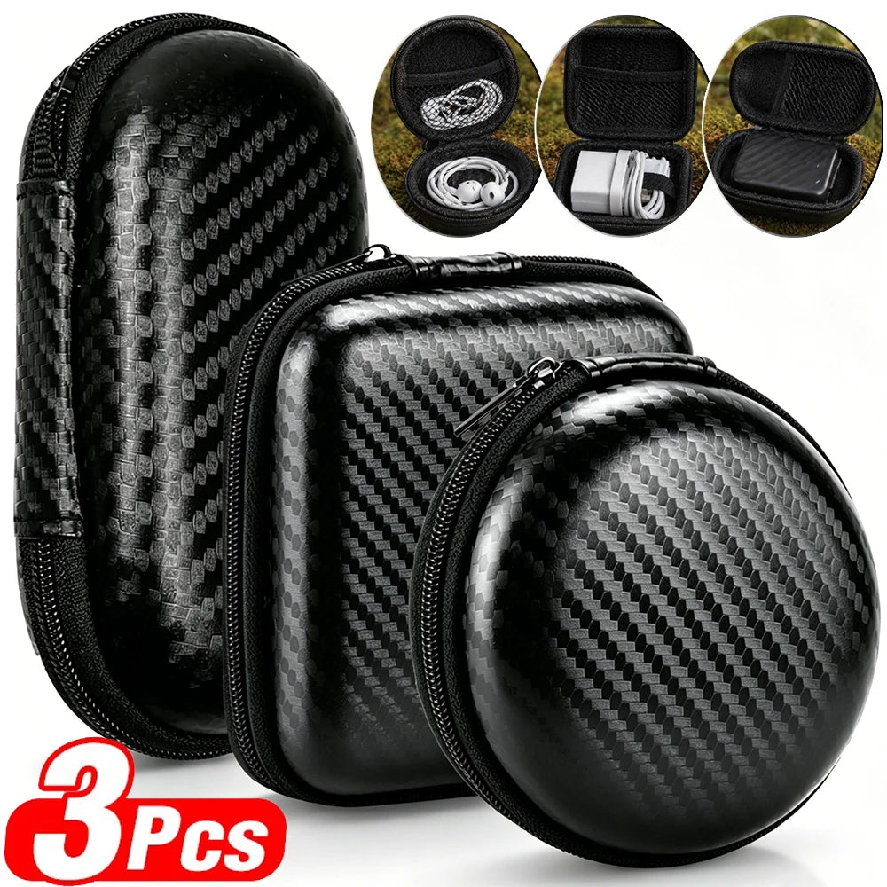 Mini Earbud Carrying Case Holder EVA Headphone Storage Bag with Zipper Earphone Headset Pouch Hard Disk Data Cable Organizers