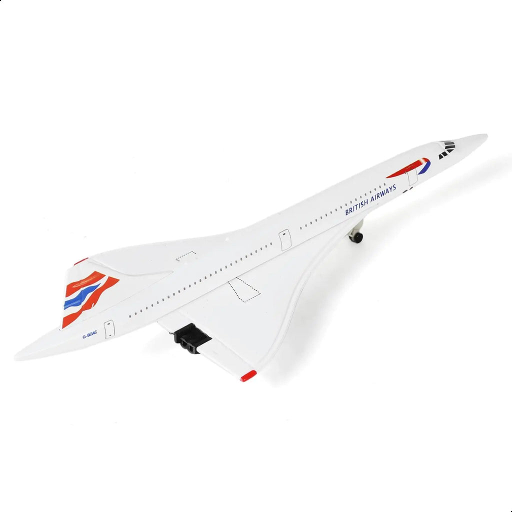 1/300 Concorde for British Airways Diecast Metal Airplane Model Toy Kit with Wheels Display Stand for Collections and Displays
