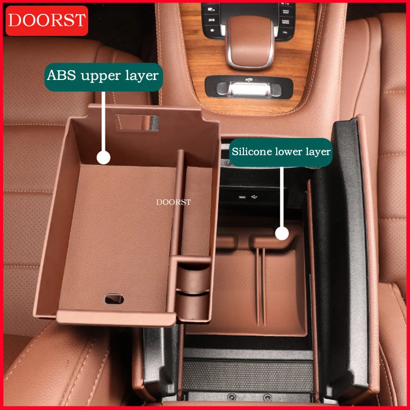 For Mercedes Benz GLE GLS Class W167 X167 Car Central Control Armrest Box Storage Box Interior Modification Accessories