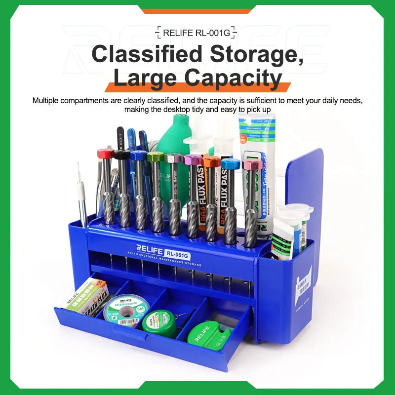 Multifunctional Maintenance Desktop Storage Box For Screwdrivers Tweezers Parts Tin Wire Various Accessories Storage