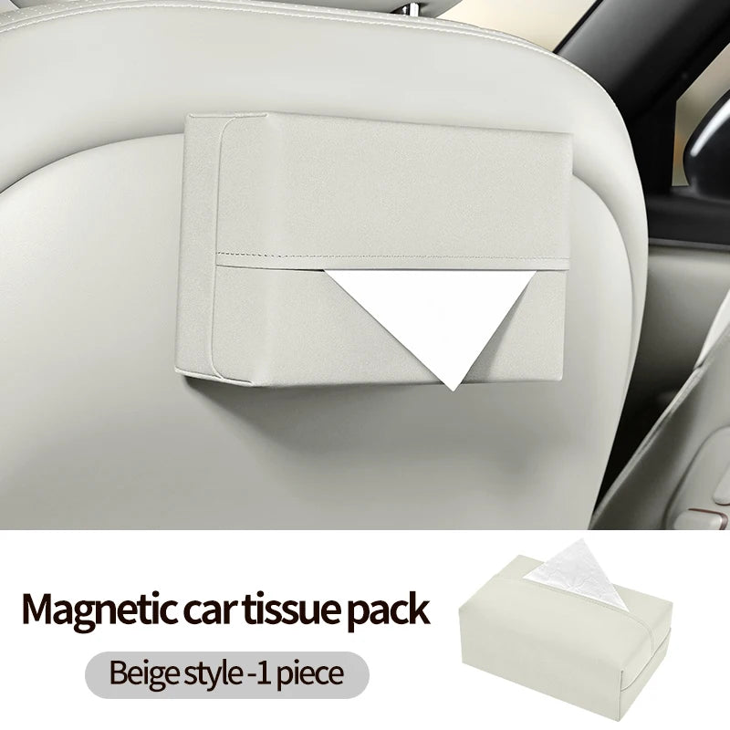 Magnetic car tissue box 2026 new high-end car interior drawer box roof tissue storage car tissue bag