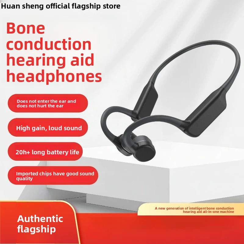 HUHD Bone Conduction Hearing Aid Headphones With Magnetic Charging And Independent Adjustment For Each Ear Canal An All-In-One H