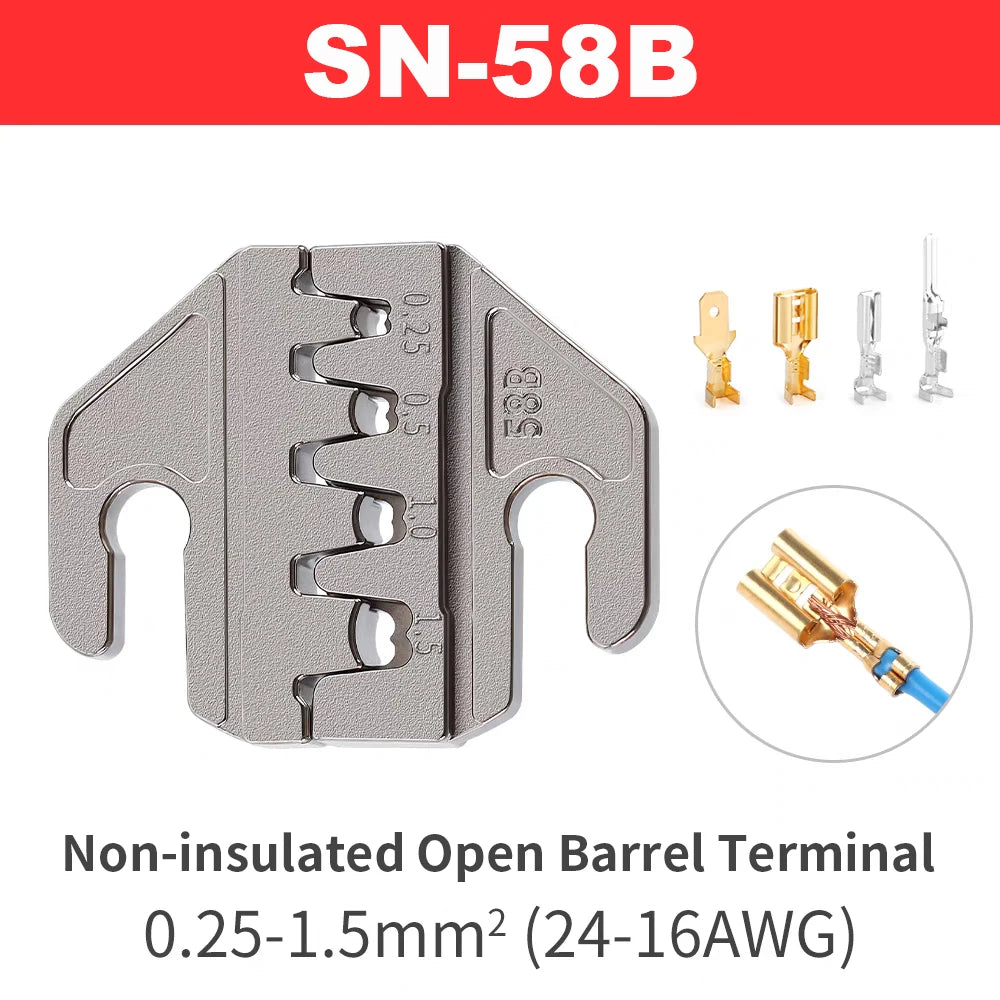 SN Series Crimper Tools Plier 4mm Slot Jaws Set For Crimping Non Pre Insulated/Solar/Ferrule/Coaxial Cable/Open Barrel Terminals