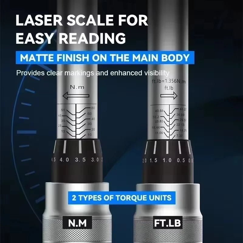 Torque Wrench 1/4 3/8 1/2 Square Drive High Accuracy Torques Key Professional Torque Wrench 50-350N.m Bicycle Automotive Tool