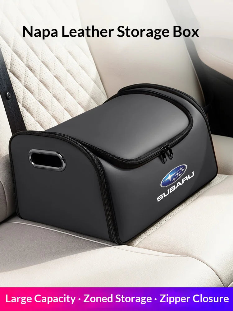 Car Leather Trunk Organizer Box Tailbox Stowing Tidying Storage Bag For Subaru Outback Brz Wrx Xv Ascent Forester Impreza Legacy