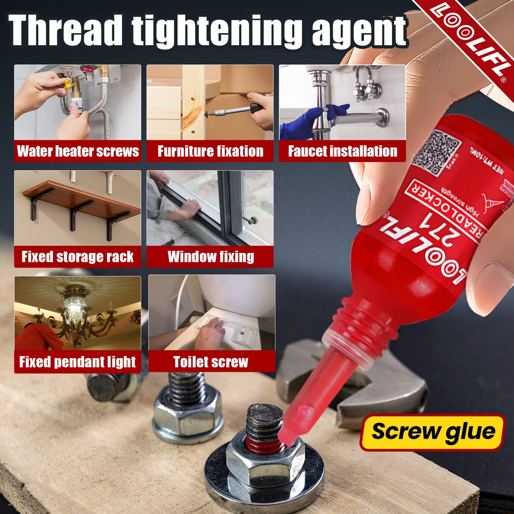 271 screw adhesive 50ml high-strength industrial adhesive, heat-resistant and vibration-resistant adhesive, detachable.