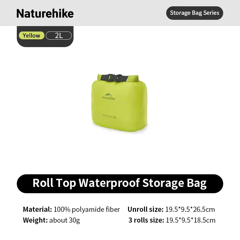 Naturehike Rolled Storage Bag Outdoor Travel Hiking Lightweight Waterproof Vacuum Compression Dispenser Bags Portable Organizer