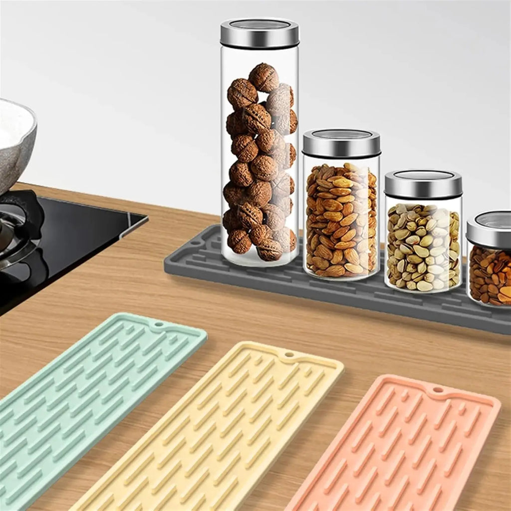 1PCS Silicone Drip Protection Pads,Household Non-Slip Drainage Mat for Kitchen Countertop,Durable Easy Clean Drying Dish Cup Mat