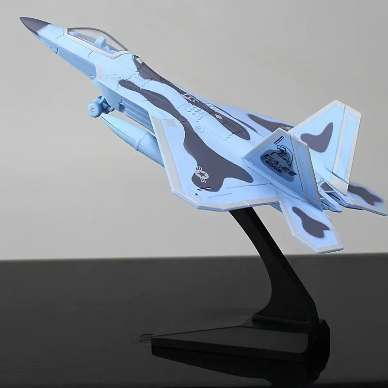 F22 Raptor Fighter Jet Alloy Fighter Aircraft Serie Soundlight Echo Military Metal Model Scenic Area Exhibition Gift