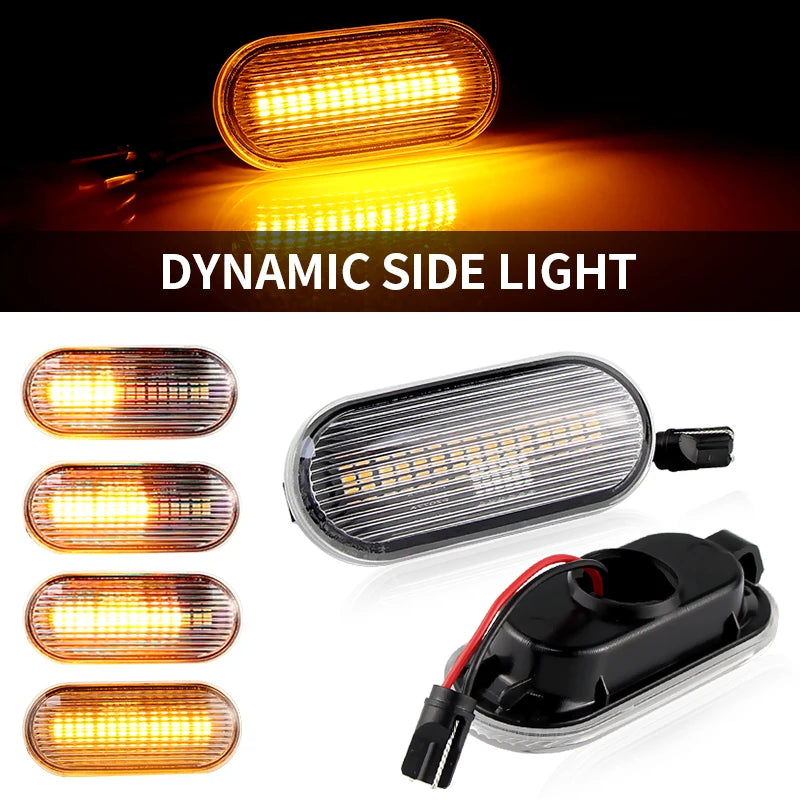 2PCS LED Side Marker Turn Signal Lights Canbus For VW Bora 98-05 Golf 95-05 Lupo 98-05 Passat 96-03 Polo 94-05 Sharan 95-00