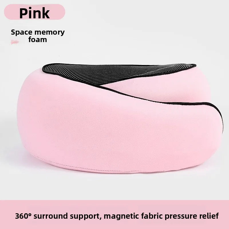 Soft Memory Foam U Neck Pillow Lightweight Foldable Airplane Travel Car Rest Cervical Support Sleeping Pillow