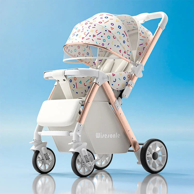 Lightweight baby stroller, high landscape stroller,can sit or lie down in both directions,suitable for babies aged 0-5 years old