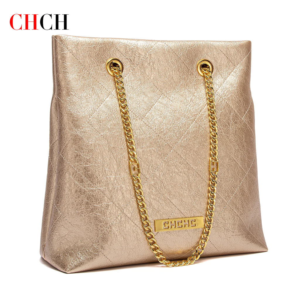 CHCH Women's Tote Bag 2025 New High Quality Chain Bag Women's Shoulder Bag Business Commuter