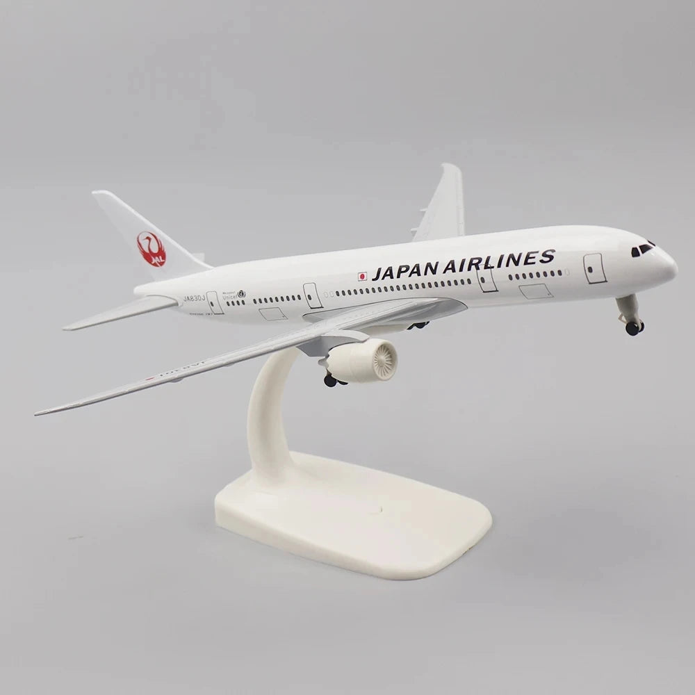 20cm Plane Model Toy Alloy Metal Air Japan Airlines B787 Airways Diecast Airplanes Building Kit with Wheels for Collection Plane