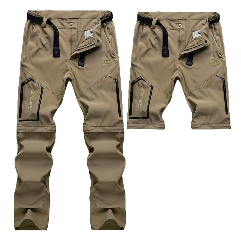Men's Lightweight Convertible Cargo Tactical Pants Zip off Outdoor Hiking Stretch Work Pants Trekking Camping Trousers