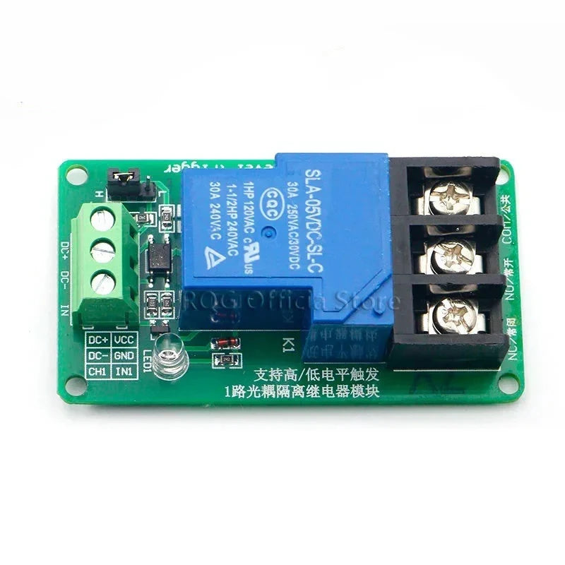 ONE 1 channel relay module 30A with optocoupler isolation 5V 12V 24V supports high and low Triger trigger