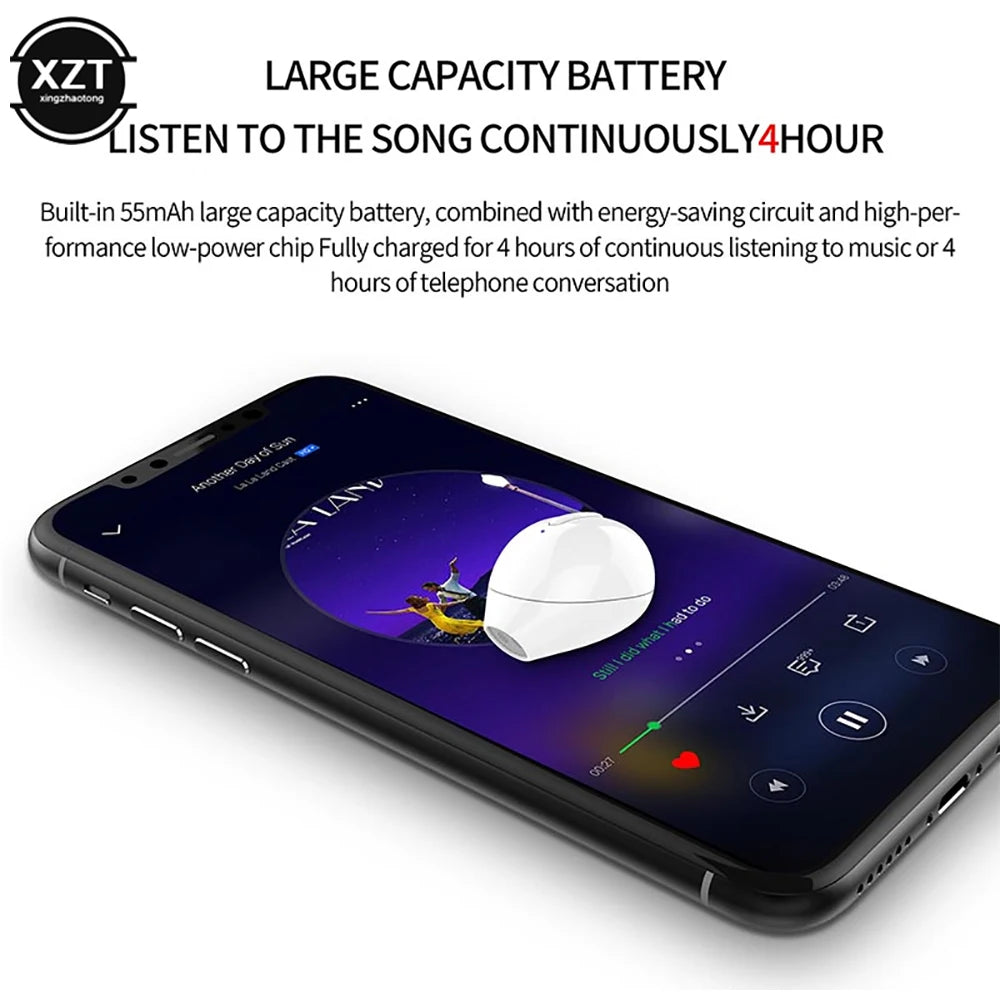 X20 Ultra Mini Wireless Single Earphone Hidden In-ear With Button Control Waterproof Bluetooth Earphone With Charging Case