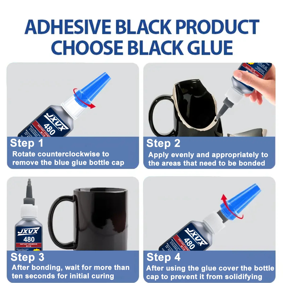 Value Pack High-Tack 495/480 Super Strength Flexible Adhesive Fast-Curing Cyanoacrylate Glue Multi-Purpose Liquid Adhesive for Auto Repair, Rubber, Plastic, and Wood 110ml, 1-5 pcs.