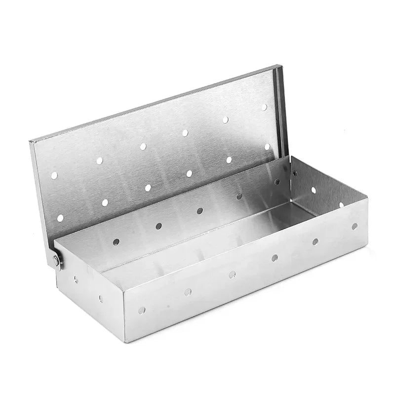 1pcs Stainless Steel Smoked Box Barbecue Sawdust Smoked Box Adds Smoked Barbecue Flavor To Gas Or Charcoal Grills Hot Sale