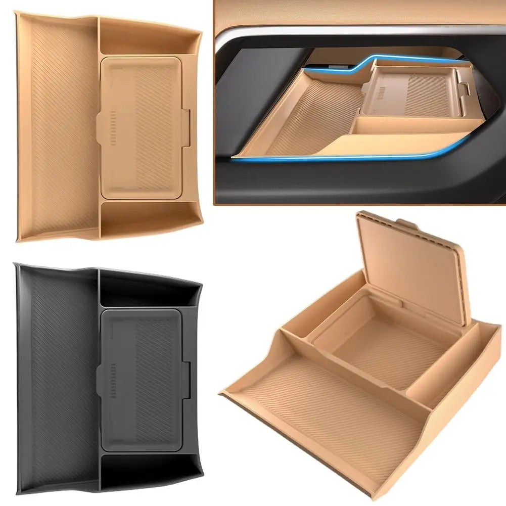 For BYD Formula Leopard 8 Double Layer Storage Box Storage Accessories Console Center Box Tray Center Car Under Storage Int L7F9