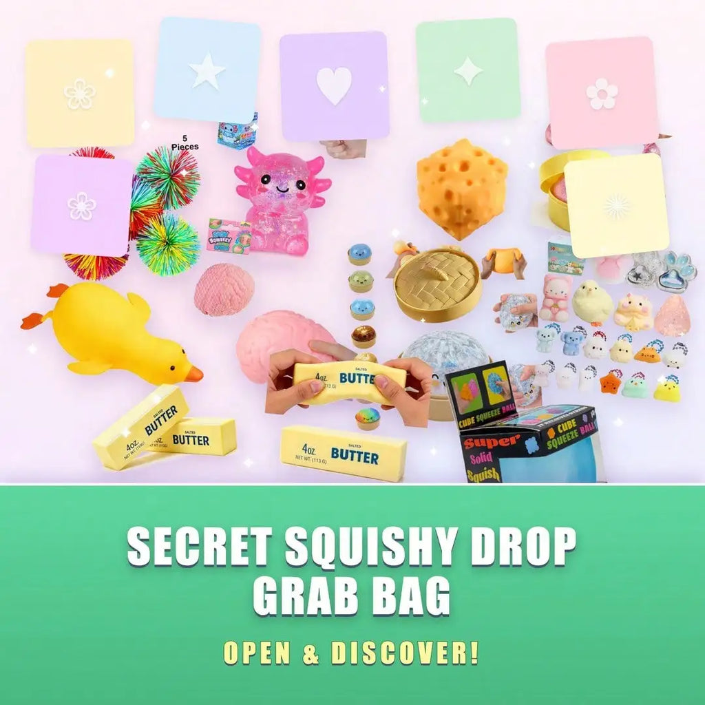 100+Pcs Squishy Blind Box Fidget Toys Slow Rebound Animal Figures Stress Relief Party Favors for Kids