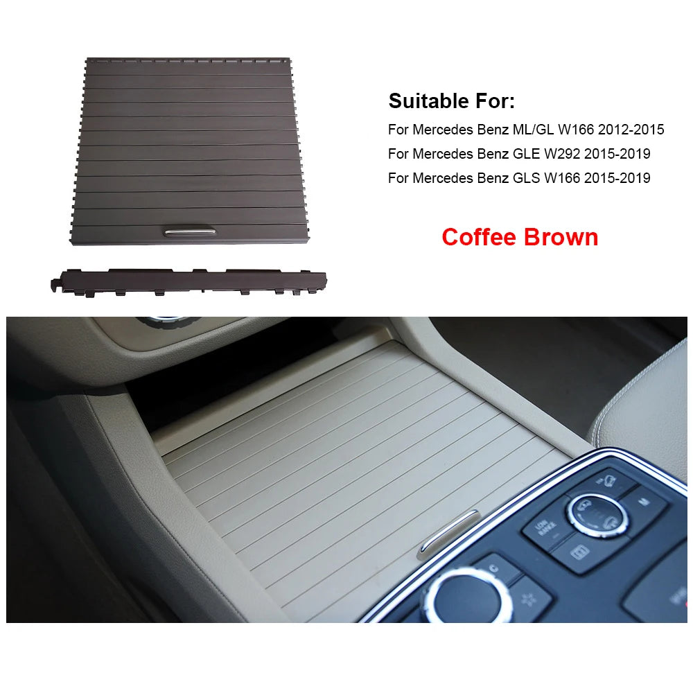 Center Console Shutters Cup Holder Slide Roller Blind Cover For Mercedes Benz ML GL GLE GLS Class W166 W292 16668058029051