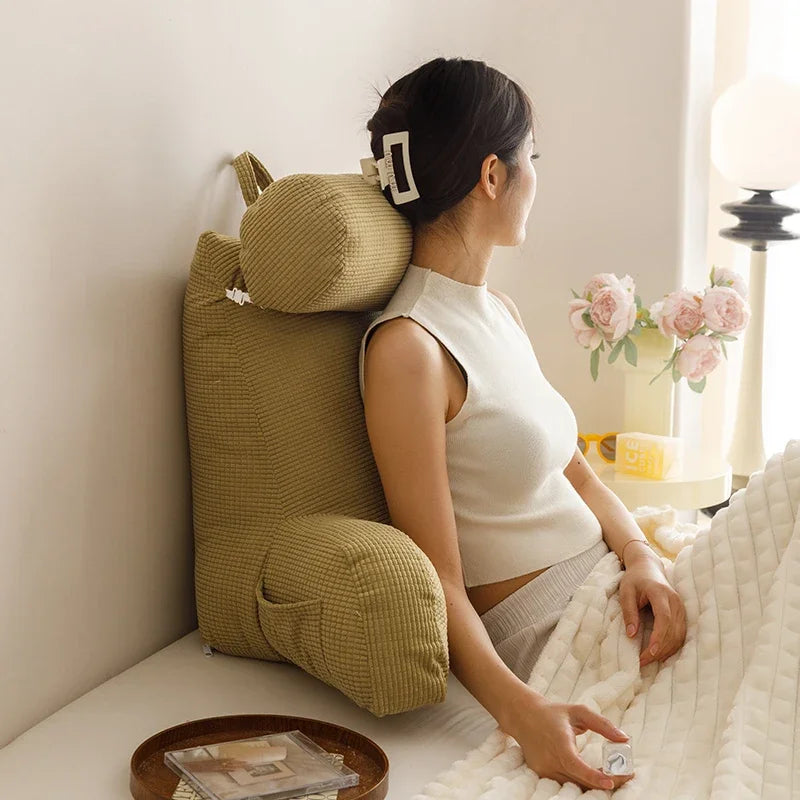 Corn velvet high-end pillow bedside backrest cushion detachable sofa waist cushion soft bag floating window bed backrest pillow